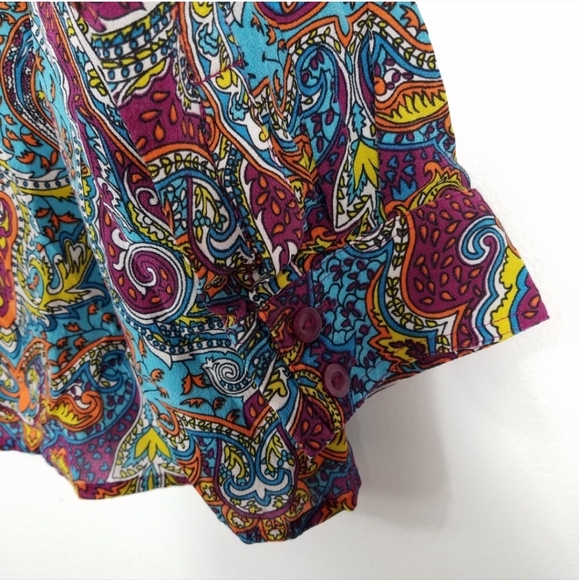 Elorie Silk Paisley Long Sleeve Button up Blouse - Picture 7 of 8